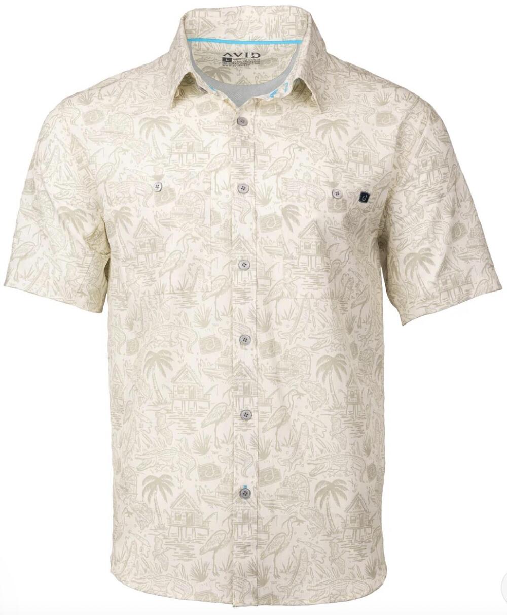 NEW AVID men's cabo lowlands shirt in bone